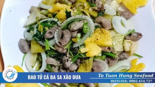 bao tử cá ba sa xào dưa