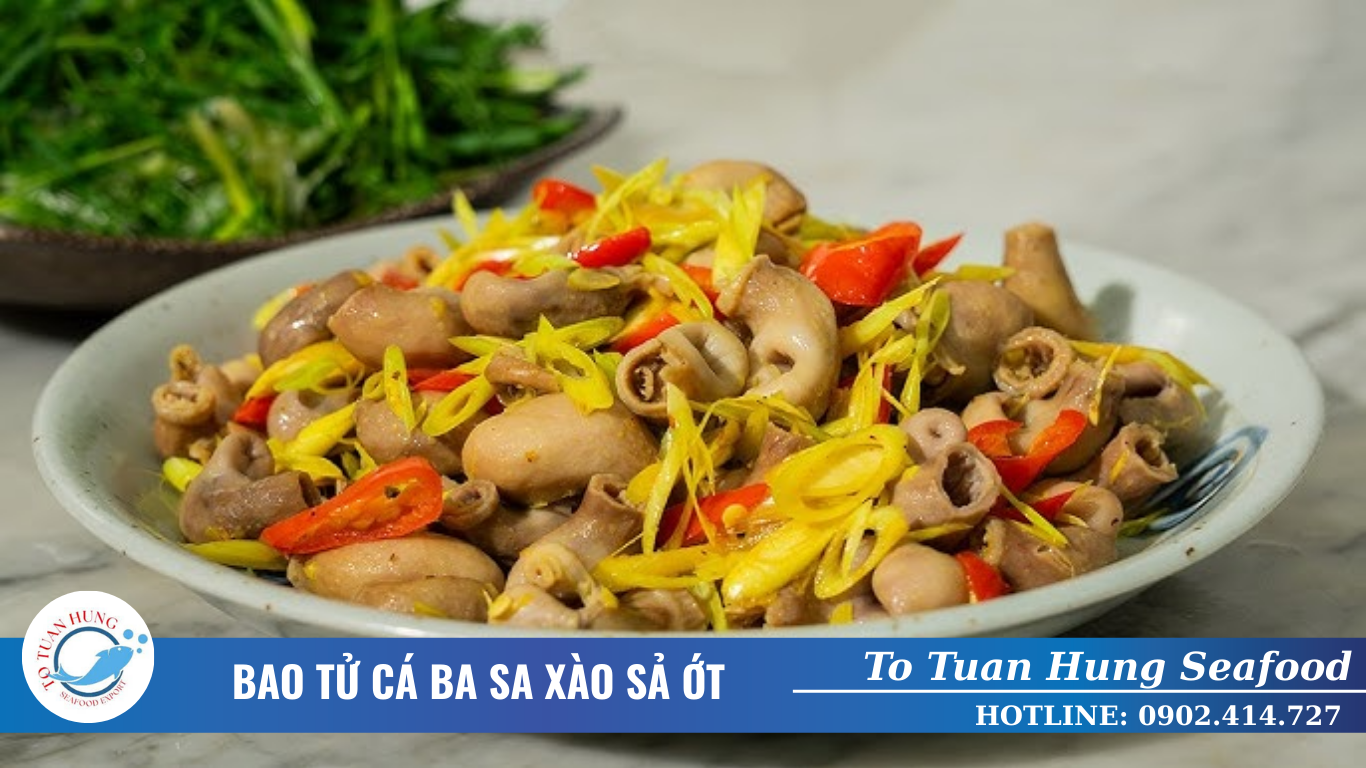 bao tử cá ba sa xào sả ớt