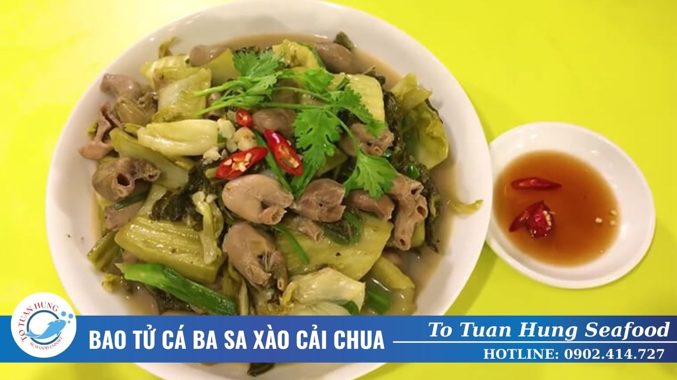 Bao tử cá ba sa xào cải chua