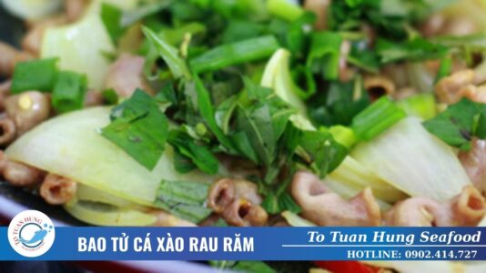 bao tử cá xào rau răm