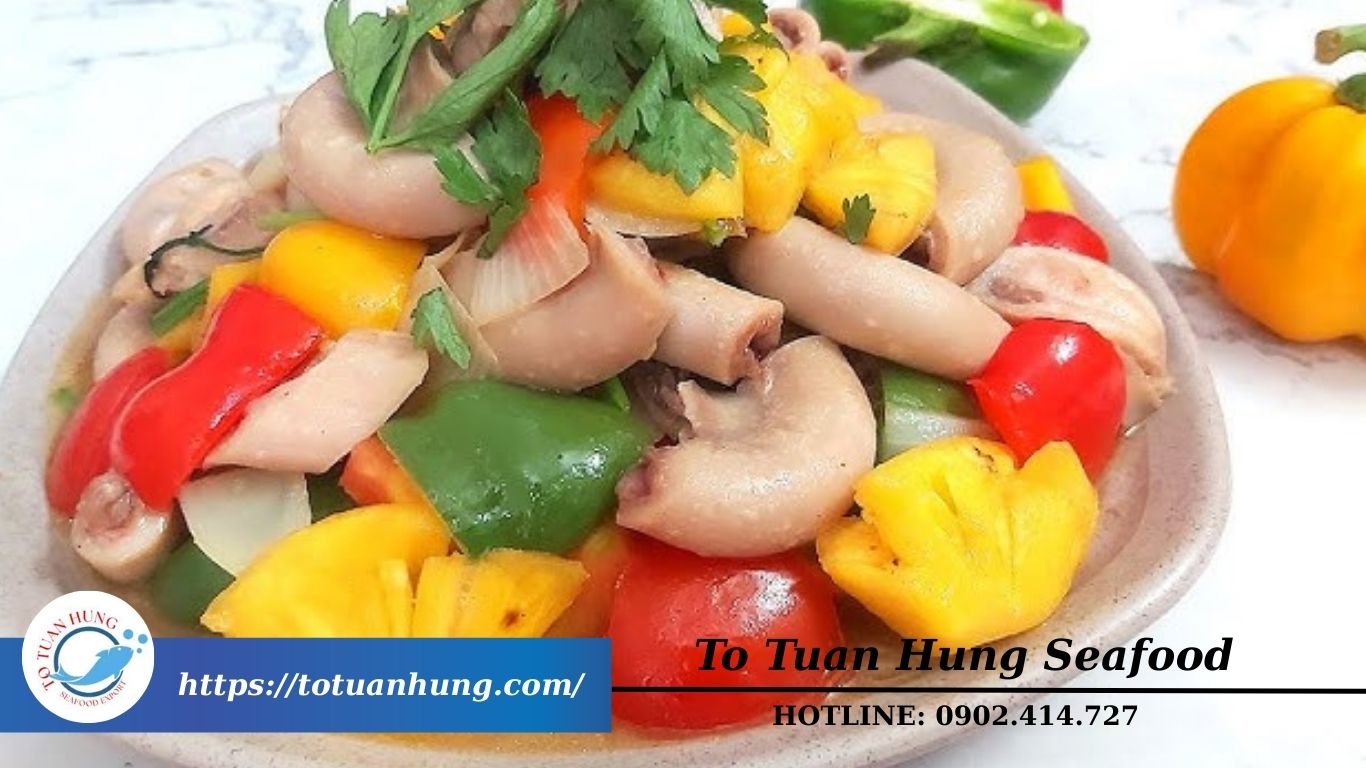 bao tử cá ba sa xào ớt chuông