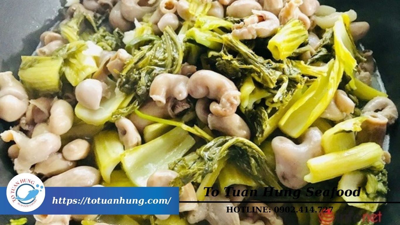 bao tử cá ba sa xào cải chua