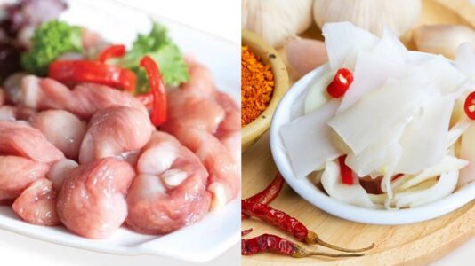 bao tử cá basa xào măng chua​