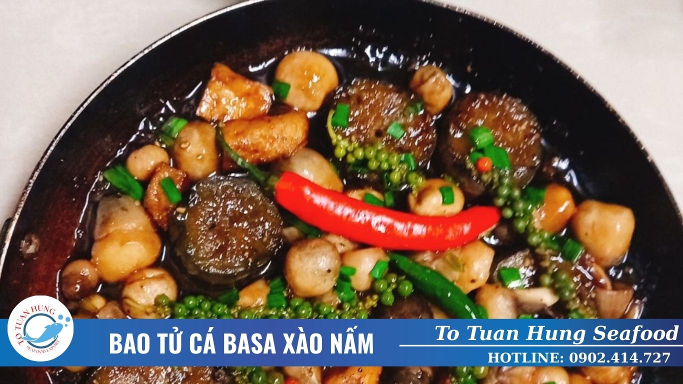 bao tử cá basa xào nấm