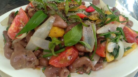 bao tử cá basa xào ớt chuông