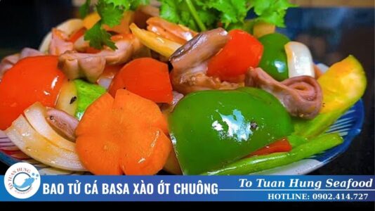 bao tử cá basa xào ớt chuông​