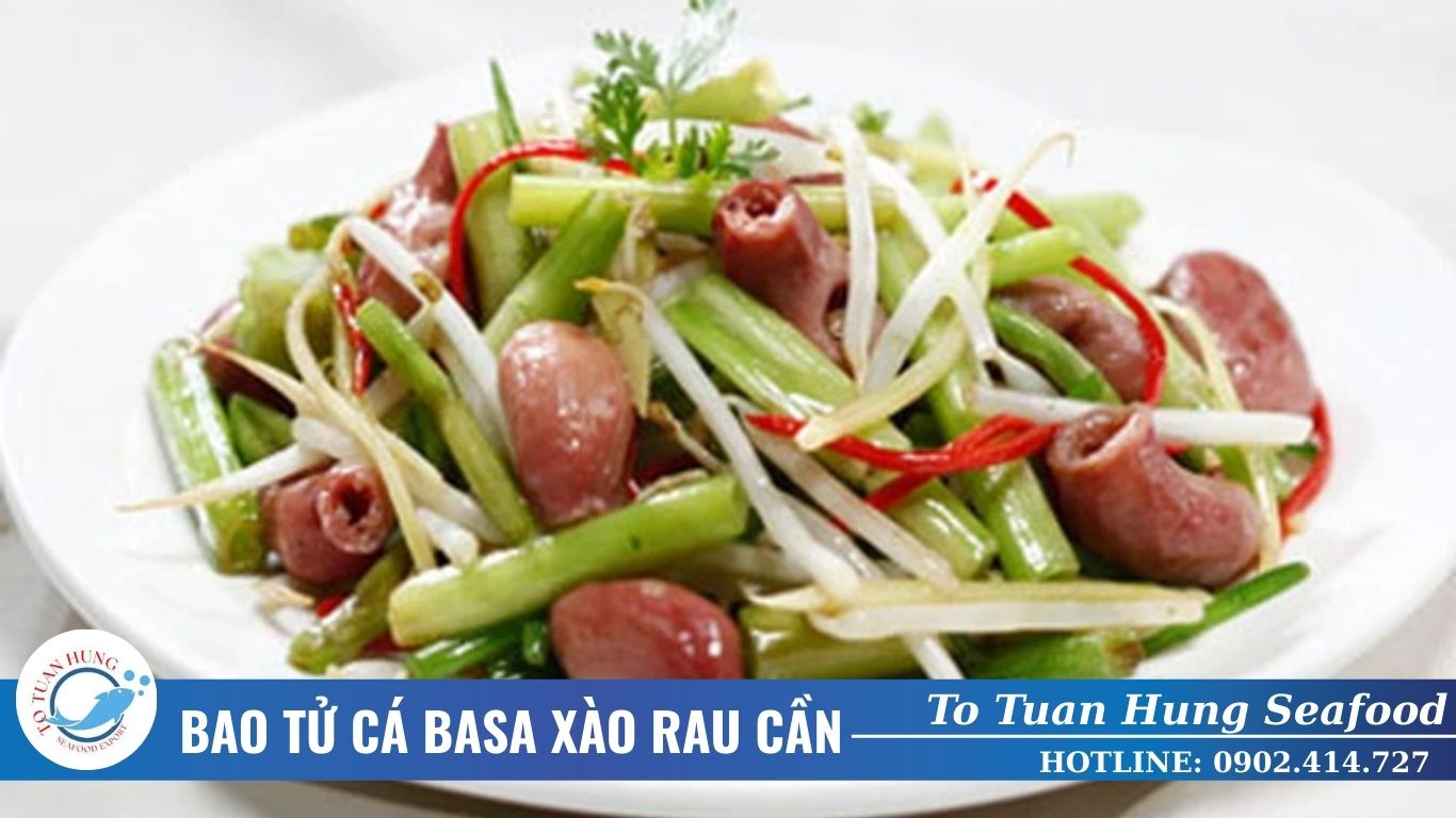 Bao tử cá basa xào rau cần