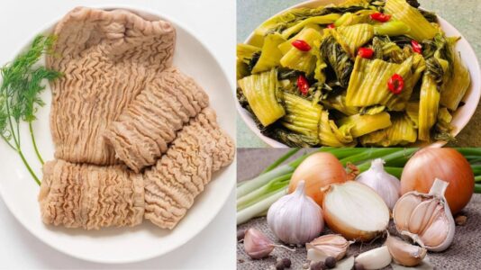 bao tử cá ngừ xào dưa chua​​ 