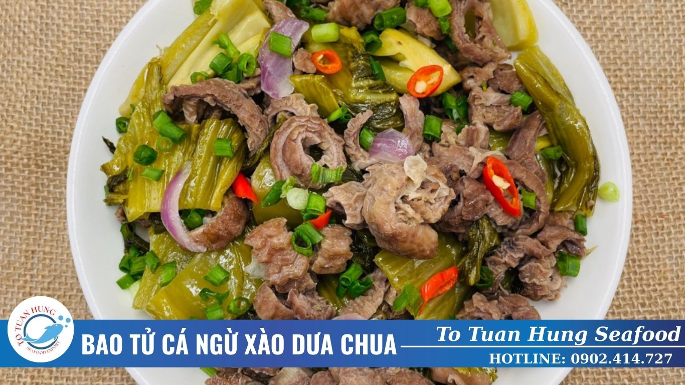 bao tử cá ngừ xào dưa chua