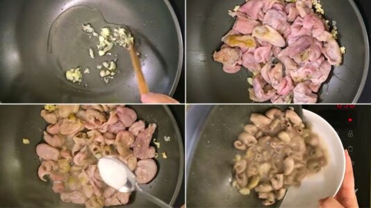 Bao tử cá xào dưa leo