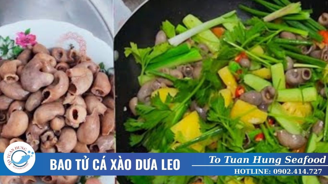 Bao tử cá xào dưa leo