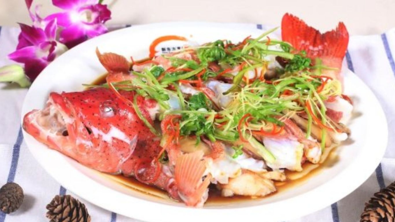 Cá mú đỏ hấp xì dầu